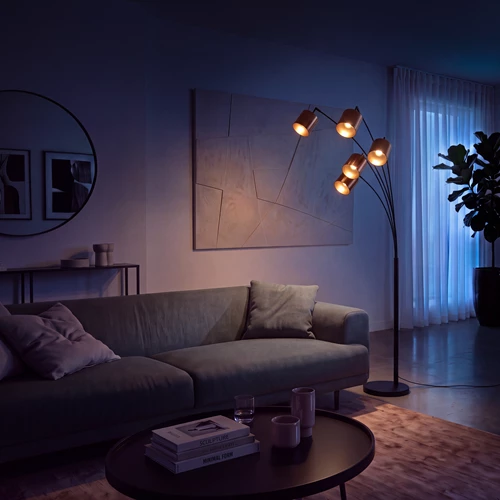 Lucide G45 - Led lamp - Ø 4,3 cm - LED 3 StepDim - E14 - 1x5W 2700K - Zwart - sfeer 3
